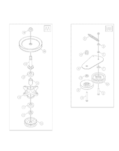 Spindleandpulley 2007and2008 Diagram and Parts List for OEM-190-032  Yard Machines Lawn Tractor